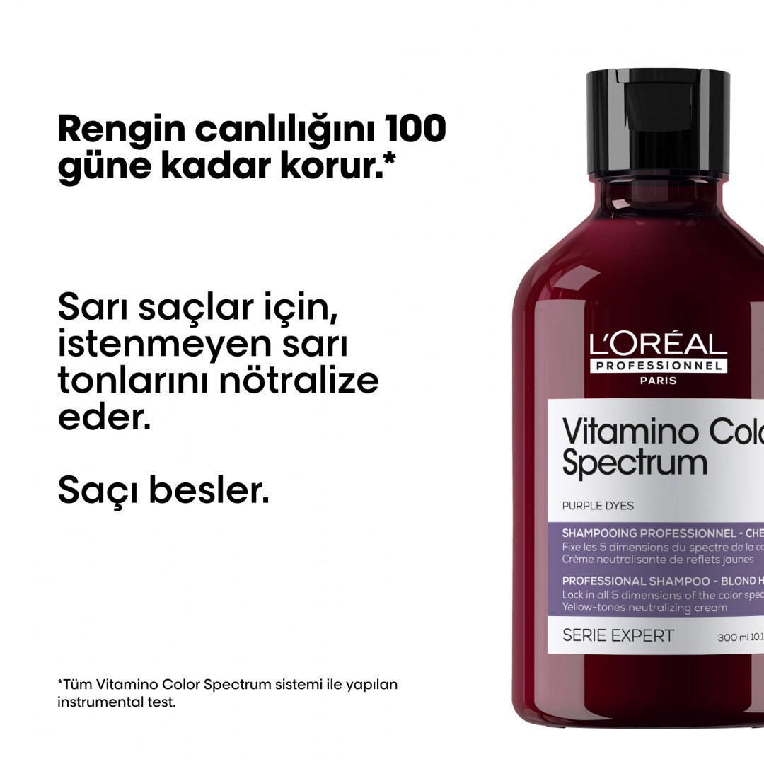 L'Oréal Professionnel Vitamino Color Spectrum Sarı Tonlarını Nötralize Edici Mor Şampuan 300 ml